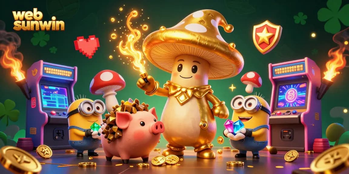 Transform your luck at web sunwin with golden treasures and vibrant casino adventures in a magical scene.