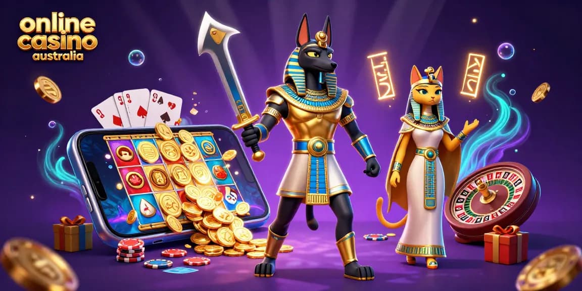 Experience the excitement of online casino australia with animated characters and vibrant game elements.
