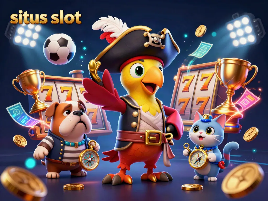 Experience exhilarating moments at situs slot with a captivating scene of dynamic characters and gaming elements.